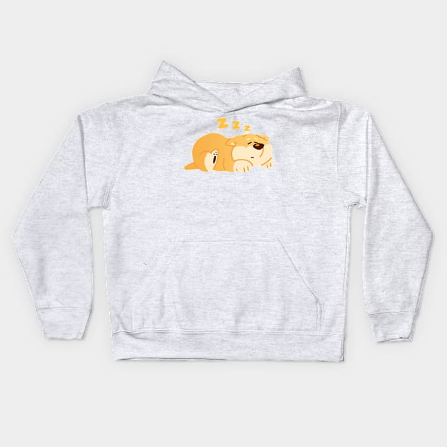 Sleeping Shiba Kids Hoodie by eagletoons